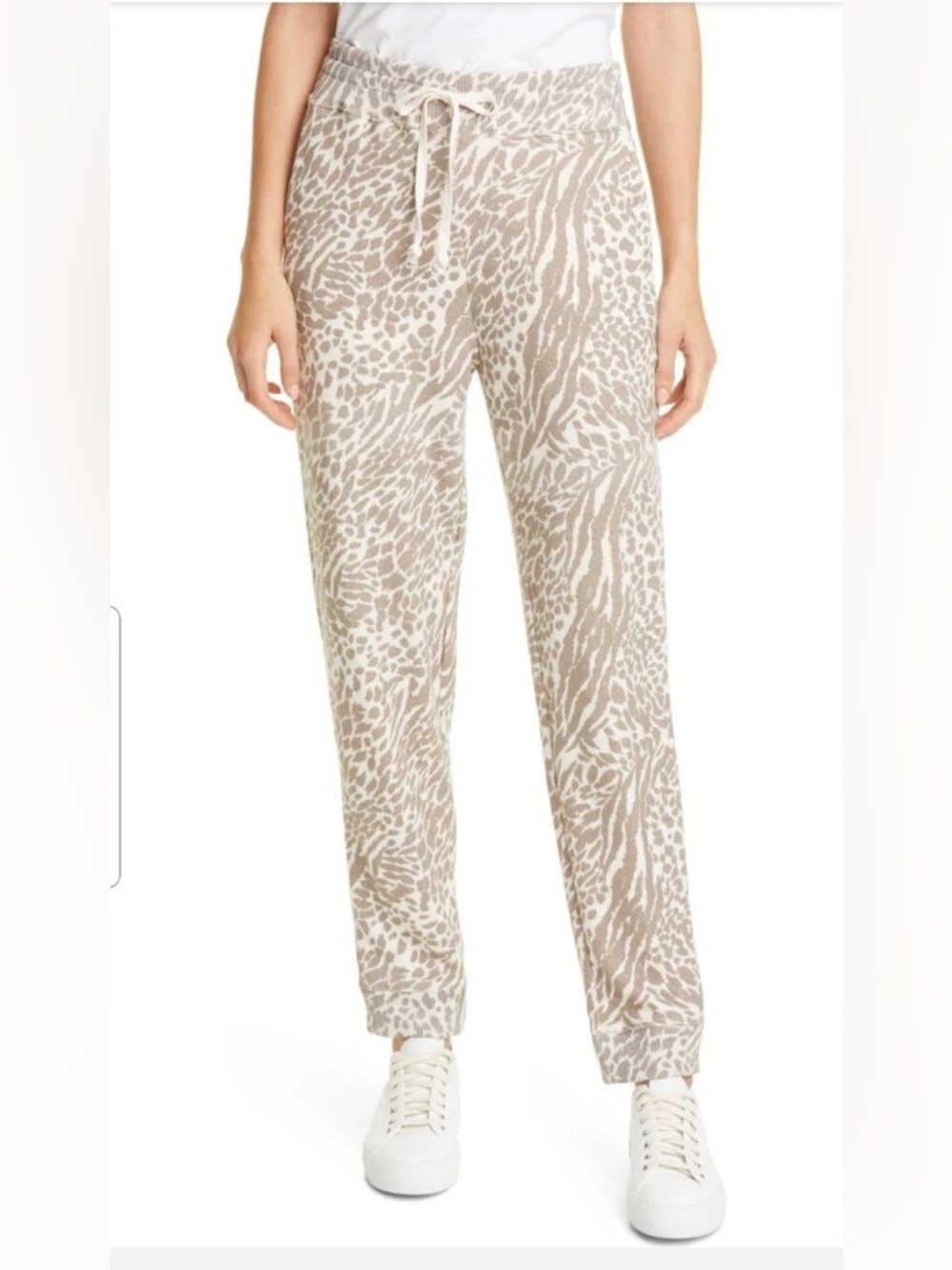 Rails Oakland Women's Tie-Waist Animal Print Jogger Pants - Beige